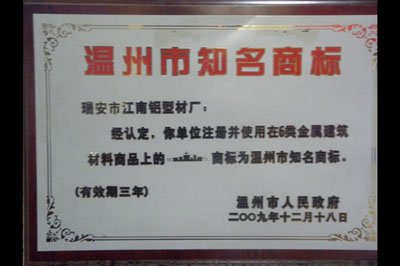 2009温州知名商标
