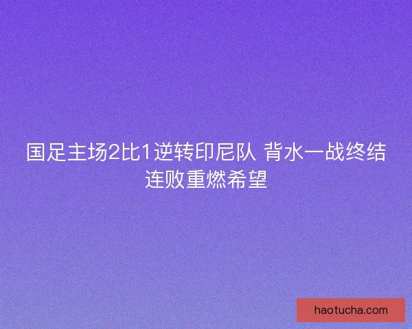 国足主场2比1逆转印尼队 背水一战终结连败重燃希望 国足主场2比1逆转印尼队 背水一战终结连败重燃希望
